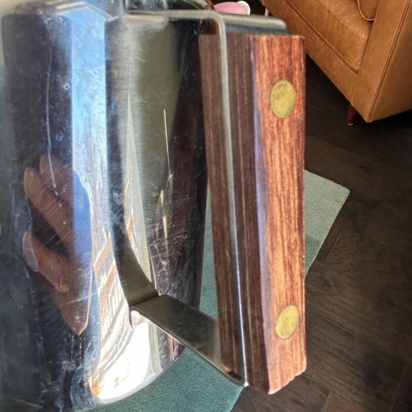 Small Vintage Stainless Steel Coffee Pot with Wooden Handle - 3 cup - Picture 7 of 8